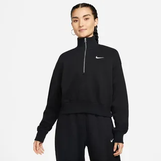 Nike Damen Pullover Oversize 1/2-Zip Phoenix FL. Sweatshirt DQ5767-010 XL - Black/Sail - XL