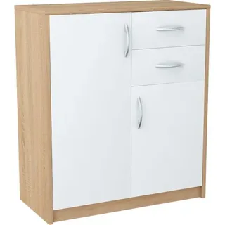 Kombinierte Kommode IBOJA 2 – Sonoma-Eiche / weiß - Braun