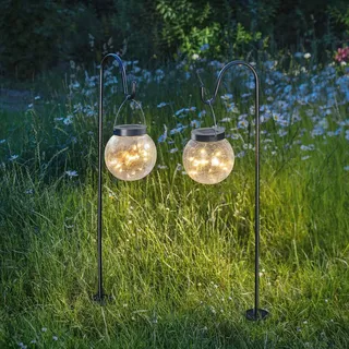 esotec Solar Hängeleuchten SMART GLOBE im 2er-Set wetterfest 102314