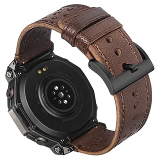 HEMSUT Echtes Leder Armband kompatibel mit AMAZFIT T-Rex/T-Rex PRO/T-Rex 2 / T-Rex 3 / T-Rex 3 PRO 48 mm/T-Rex 3 PRO 44 mm, Trex Ultra/Trex Ultra 2