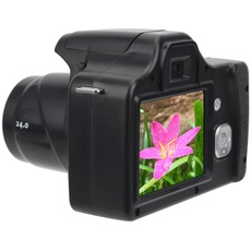 Lazimin 18-Fach Zoom-Digitalkamera, 3,0-Zoll-HD-Spiegelreflexkamera mit LCD-Bildschirm, tragbarer Videokamera-Camcorder mit Langer Brennweite, eingebautes Mikrofon für Reisen im Freien(Standard)