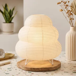 Reispapier Lampenschirm, Papierlaterne Tischlampe, Stehlampe Tischleuchte, Papierlampe Stehlampe Papier Tischleuchte Nachttischlampe mit E14 Fassung, Schalter, Birne, Hängelampe Ersatzlampenschirme