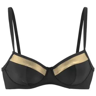 LASCANA Bügel-Bikini-Top »Elodie« mit trendigem Materialeinsatz, goldfarben),