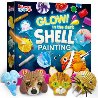 Klever Kits Shell Painting Muscheln Zum Bemalen Kinder Set,Kreatives für Mädchen,DIY Bastelset Set,Bastelset Kinder ab 6 7 8 9-12 Jahre,Kindergeburtstag Basteln,Bastelset Weihnachten für Mädchen
