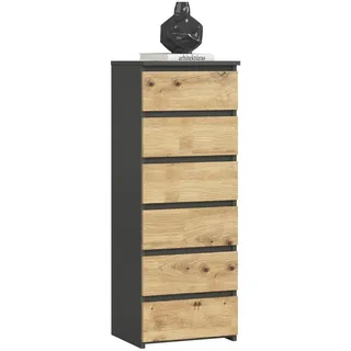 akord furniture factory Akord Kommode 40 x 109 x 35 cm Graphitgrau / Eiche Artisan