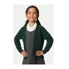 Girls M&S Collection Girls' Jersey School Cardigan (2-18 Yrs) - Bottle Green, Bottle Green - 16-17