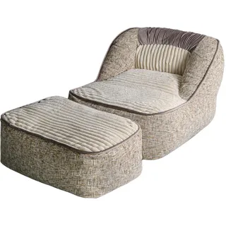Vercart Loungesessel Samt Beige , Textil , Mode , 90x76x180 cm , Ce , Wohnzimmer, Sessel