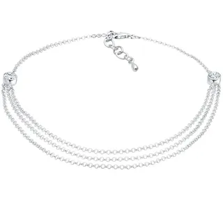 Elli Fußschmuck Damen Fußkettchen Solitär Sommer mit Kristalle in 925 Sterling Silber