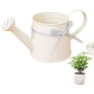 Mini-Gießkanne – Eisen-Wassertopf mit Sprinklerdüse, Gingham-Band-Design, Pflanzenbewässerungswerkzeug für Balkon, Bonsai, Büro, Innen- und Außenbereich, Blumen, Setzlinge, Pflege, Gartenarbeit