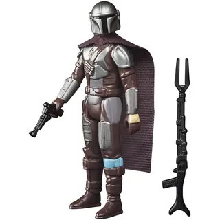 Star Wars Hasbro Retro Collection The Mandalorian (Beskar) Toy 9.5-cm-Scale The Mandalorian Collectible Action Figure, Accessories, Multi, F4456