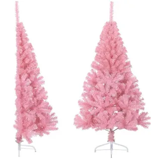 vidaXL Künstlicher Halb-Weihnachtsbaum mit Ständer Rosa 150 cm PVC