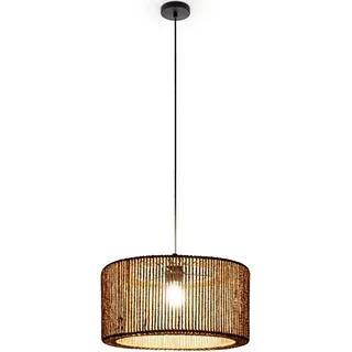 Paco Home Pendelleuchte Esstisch Esszimmer Lampe E27 Papier Boho Lampenschirm Groß, schwarz