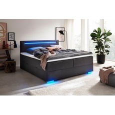 Bild meise.möbel Polsterbett mit Bettkasten und LED-Beleuchtung, grau