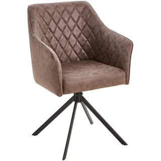 Livetastic Armlehnstuhl , Braun , Holz, Metall, Textil , Pappel , Sperrholz , Füllung: Schaumstoff , eckig , 61x91x58 cm , Esszimmer, Stühle, Polsterstühle