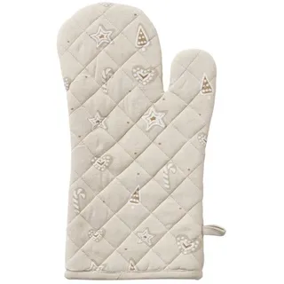Boltze Home Küchenhandschuh Bakery , Beige , Naturmaterialen , 20x33 cm , Heimtextilien, Geschirrtücher & Schürzen, Topflappen & Kochhandschuhe
