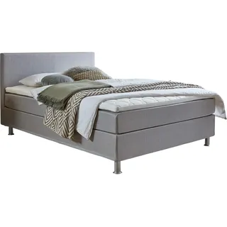 Atlantic Home Collection Edison Boxbett inklusive Rost und Topper grau 120 x 200 cm