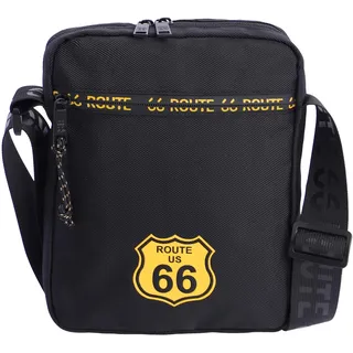 Route 66 – Herren-Umhängetasche mit 3 Taschen – Umhängetasche für Herren – Umhängetasche – robuster Stoff – Unisex, mehrfarbig