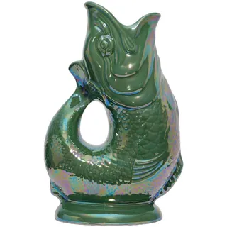 Gluckigluck Karaffe mit „Gluck-Gluck“-Geräusch 27,5/17/9,5 cm , Grün , Keramik , Tiere , 1.2 L , Organisch , handgemacht , Geschirr, Kannen & Karaffen, Wasserkaraffen & Krüge
