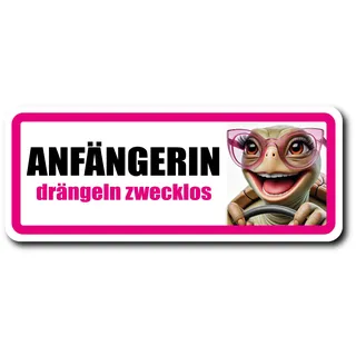 Fahranfänger Magnet Schild (20 x 8 cm) – Lustiges Auto-Magnetschild mit Spruch & witzigem Motiv – Alternative zu Aufkleber – Geschenk zum Führerschein (Mädels)