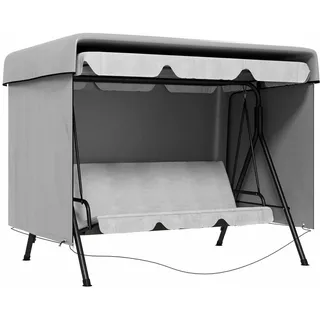 Outsunny Abdeckung Hollywoodschaukel, PE, Grau , Kunststoff , 155x150x215 cm , Gartenzubehör, Abdeckung für Gartenmöbel