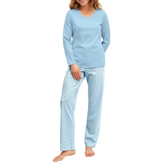 CALIDA Lovely Nights Pyjama Damen Cascade Blue 44-46