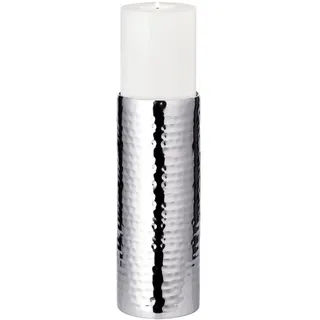 Edzard Kerzenleuchter Kerzenteller Agadir, Edelstahl, hochglanzpoliert, Durchmesser 9 cm, Höhe 25 cm,