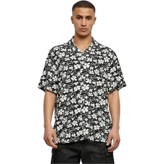 Urban Classics Herren Hemd Viscose AOP Resort Shirt, lässiges Hemd für Männer, mit floralem Print, whiteflower, 3XL