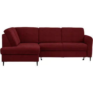 Carryhome Ecksofa , Rot , Textil , Buche , massiv , Ottomane links, L-Form , 241x184 cm , Stoffauswahl, seitenverkehrt erhältlich, Schlafen auf Sitzhöhe, Rücken echt , Wohnzimmer, Sofas & Couches, Wohnlandschaften, Ecksofas mit Schlaffunktion