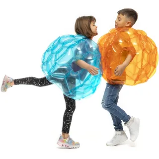 InnovaGoods Riesiger aufblasbarer Bumper-Bubble-Ball Bumpoy InnovaGoods 2 Stück, Blau und Orange