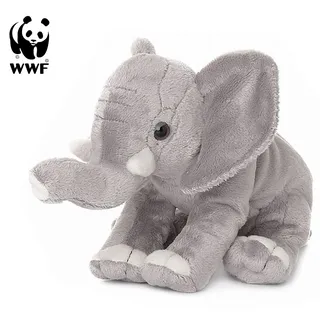 Plüschtier Elefant (Rüssel hoch, 18cm) lebensecht Kuscheltier Stofftier - Grau