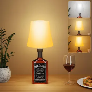 Suright LED Tischlampe Kabellos, Aufladbar Akku Flaschenlampe Stufenlose Dimmbare 3 Farbmodi+RGB,Touch Control Tischleuchte IP54 Wasserdichte Nachttischlampe für Esszimmer,Wohnzimmer(Ohne Flaschen)