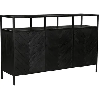 Livetastic Kücheninsel , Schwarz , Holz, Metall , Akazie , massiv , 180x110x50 cm , Küchen, Küchenzeilen & Küchenblöcke, Küchenzeilen