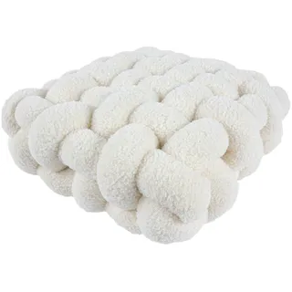 Ronyme Sitzkissen Bodenkissen-Handgewebtes Plüschkissen für Sofa & Boden - Indoor/Outdoor - Dicke Sitzauflage für Wohnzimmer, Restaurant, Garten,30x33x12cm, Beige