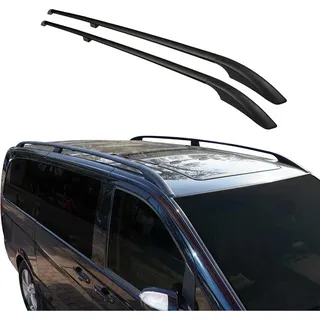 2022-2025 VW Multivan T7 Dachreling Dachträger Langer L2 Alu Schwarz 2 tlg - Schwarz