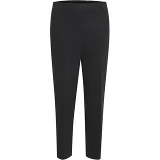 KAFFE Hose KAsakura Damen Hose 3/4 Capri Casual Arbeitshose Gerades Bein Freizeithose High Waist Caprihose 32, Black Deep