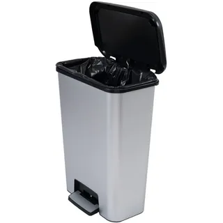 Curver Pedal-Abfalleimer 50L /Iml Metallic - Grau