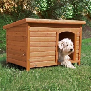 Trixie natura Hundehütte Classic mit Flachdach S-M 85x60x58cm braun