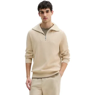 Troyer MARC O'POLO, Herren, Gr. L, light oat, Strick, Obermaterial: 100% Baumwolle, regular fit normal, Bündchen, Pullover Troyer, regular fit aus reiner Bio-Baumwolle