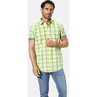 Kurzarmhemd BABISTA "Kurzarmhemd VARLAN", Herren, Gr. XL, weit, grün (hellgrün kariert), Obermaterial: 100% Baumwolle CO., Hemden Kurzarmhemd