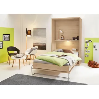 priess Schrankbett »Ancona« mit Regal und LED-Beleuchtung, braun