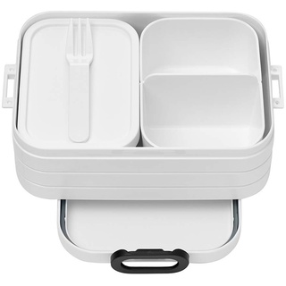 Mepal - Bento Lunchbox Take A Break Midi - Brotdose mit Bento-Box - Meal Prep Box für Sandwiches, Kleine Snacks & Reste - Snack & Mittagessen - Essensbox mit Fächern - 900 ml - White