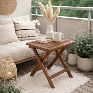 Beistelltisch Holztisch Lounge Tisch Kaffeetisch Gartentisch Klapptisch Akazie - Braun