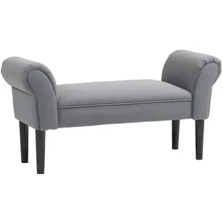 Homcom Sitzbank für Schlafzimmer Flurbank Polsterbank MDF Schaumstoff Grauweiß , Kunststoff , 36x51x102 cm , Wohnzimmer, Sessel, Hocker & Hockerbänke, Sitzhocker
