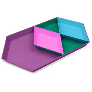 Tasty Urban Oasis' Tapas Tablett 4-tlg, Servierschälchen in verschiedenen Größen für Snacks und Fingerfood, Lila, Grün, Blau, Rosa