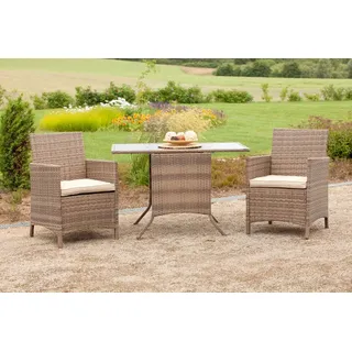 Merxx Gartenmöbel-Set 3-tlg. Naturgrau