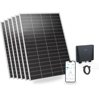 SUNSHARE Ray Lite 1200W Balkonkraftwerk Ohne Halterung – komplett Steckdose N-Typ Solarmodule 25 % Effizienz – 800W Mikro-Wechselrichter mit WIFI & AC Kabel – Basic Kit PV Solaranlage Komplettset
