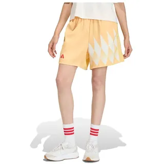 Adidas House Of Tiro X Common Goal Satin Kurze Hose - Semi Ice Tangerine / Pure Ruby / Off White - L