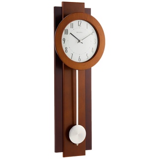 Bulova C3383 Avent Pendel Deco Wanduhr, Holz, Walnuss/Mahagoni, 45,7 cm