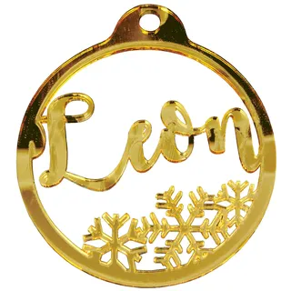 Personalisierte Weihnachtskugel Glamour Spiegeleffekt Anhänger Glas Geschenk Jeder Name Hängende Baumschmuck Xmas Acryl Dekor (Gold)