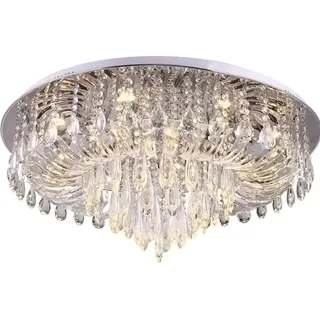 tooLight Deckenlampe App781-9C Kristall Runden 9-Lichtquelle G9 50X50Cm - Silber
